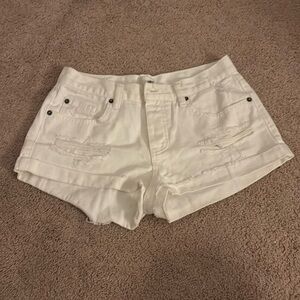 White Jean Shorts